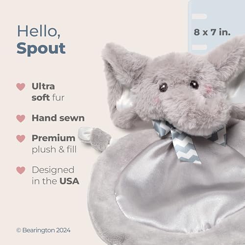 Bearington Collection Baby Elephant Blanket - 8x7 Inch Wee Spout