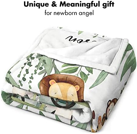 Personalized Safari Baby Blanket with Custom Name