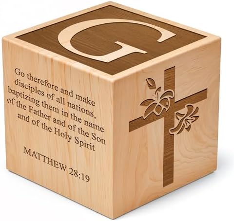 Custom Laser Engraved Baby Baptism Wood Block