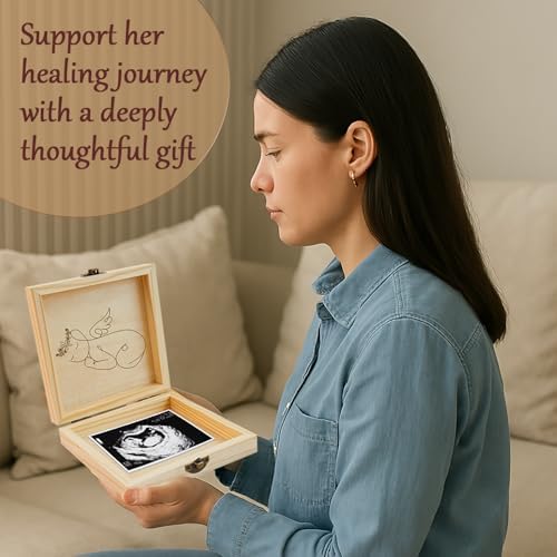 BeeGreeny Miscarriage Memory Box - Wooden Keepsake for Baby Loss