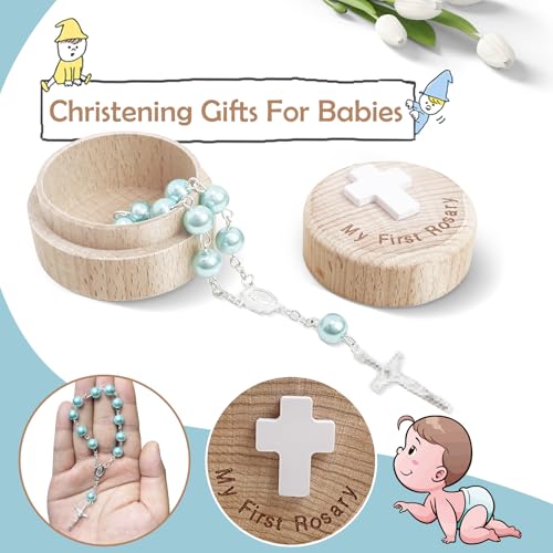 TBTFW My First Rosary Baptism Keepsake Box for Boys
