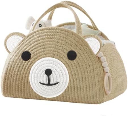 DaperCanly Baby Diaper Caddy Organizer with Bear Design