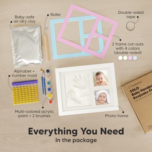 KeaBabies Baby Hand Footprint Kit - Quick Dry Clay Newborn Keepsake Personalized Gift