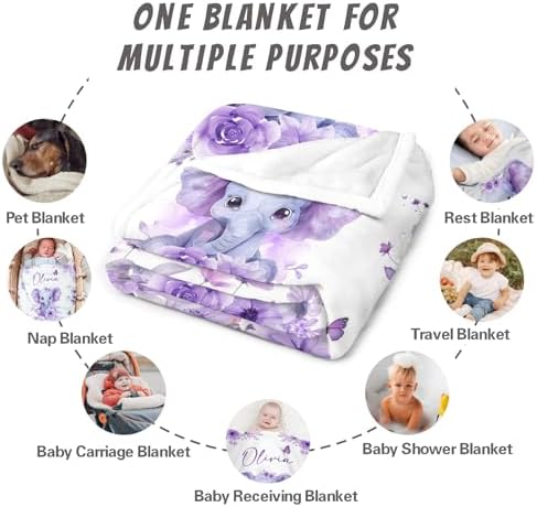 Personalized Baby Blanket with Name for Girls
