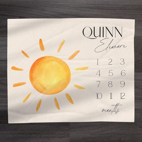 Personalized Baby Blanket with Name and Month Tracker