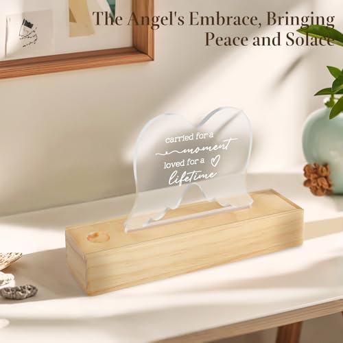 Ceiner Wooden Pregnancy Test Keepsake Box with Angel Wings Ornament