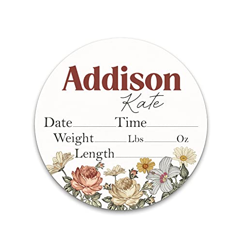 Hickory Hollow Designs Birth Stat Sign for Newborn Baby
