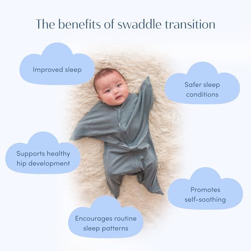 SleepingBaby Zipadee-Zip Transition Swaddle - Classic Grey Small 4-8 Months