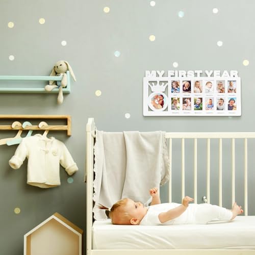 Eorbow Newborn Baby Growth Frame with 13 Photo Inserts