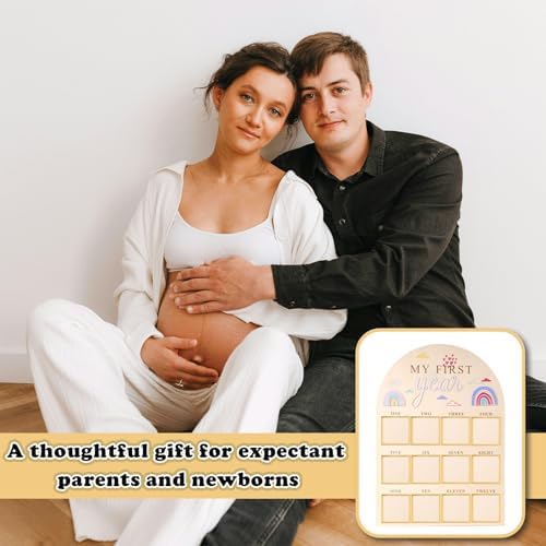lasuroa Newborn Monthly Photo Frame 12 Months Baby Growth Board