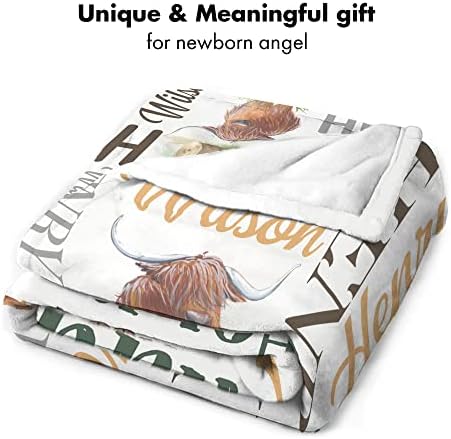 Personalized Cow Print Baby Blanket with Name