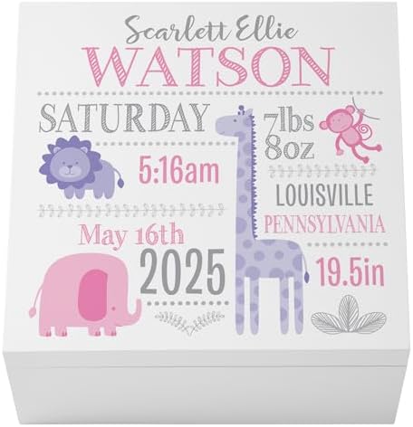 Personalized Babys First Keepsake Box - 6 Hx12 Sq