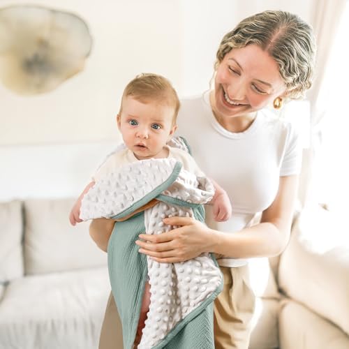 lulumoon Baby Blanket - Minky Dot Muslin 30x40