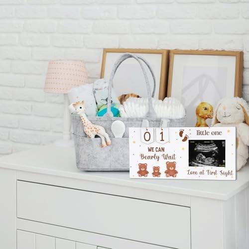Baby Sonogram Frame with Elephant Design and Number Tiles