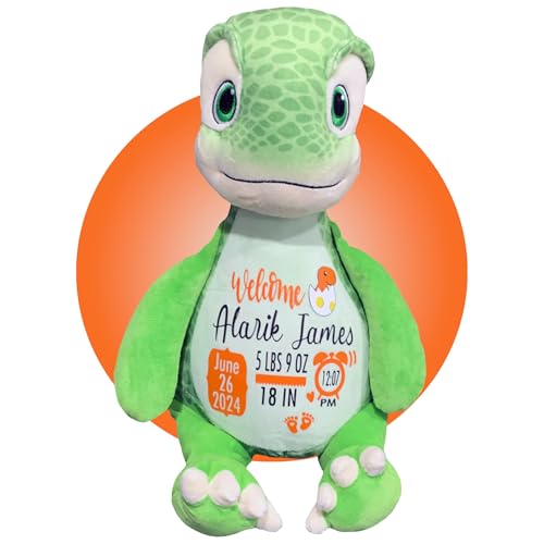 Baby Birth Stats Plush Dinosaur - Personalized Keepsake with Free Gift Wrapping