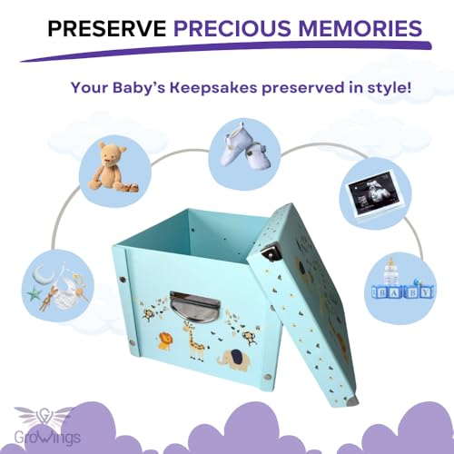 GroWings Baby Keepsake Box - 13x13x10 Inch Memory Storage