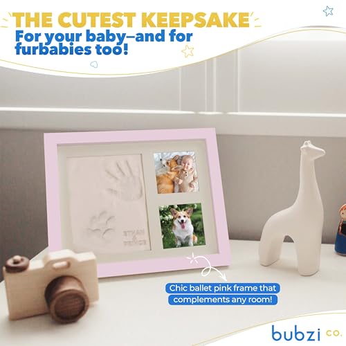 Bubzi Co Baby Footprint Handprint Frame Ballet Pink