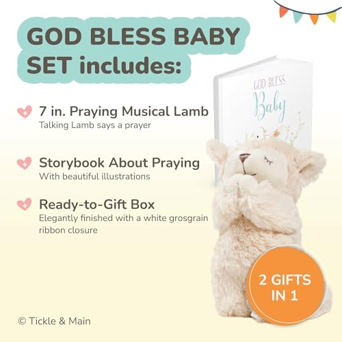 Tickle Main Baby Praying Musical Lamb Book Gift Set 1