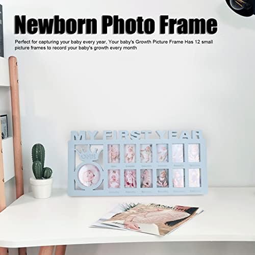 Newborn Photo Frame Kit with 12 Month Growth Frames Blue