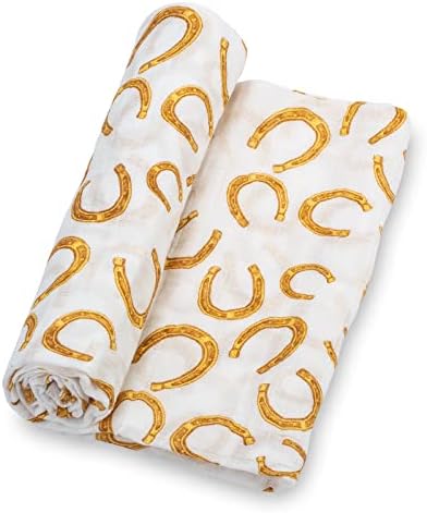 LollyBanks Cowboy Horseshoe Swaddle Blankets 2 Pack