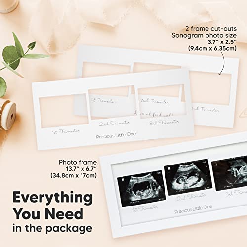 KeaBabies Trio Sonogram Photo Frames - Alpine White