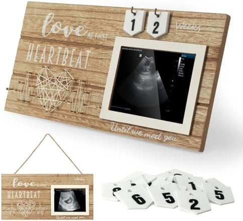 KAIOTYA Baby Sonogram Picture Frame with Countdown and ECG Symbol