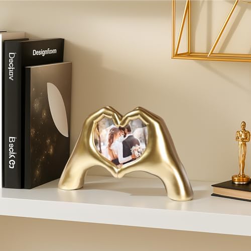 Heart Shaped Photo Frame With Gold Decoration