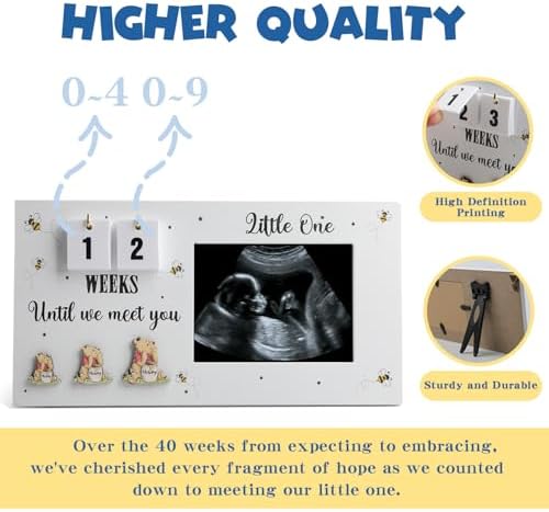 CORODER Cute Bear Ultrasound Frame with Baby Countdown