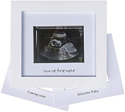 IHEIPYE Baby Sonogram Photo Frame - Silver Text White