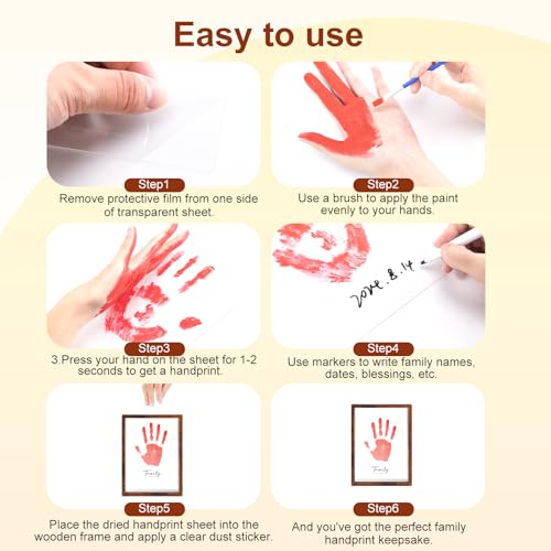 PUDEKO Family Handprint Craft Kit with 8 Colors