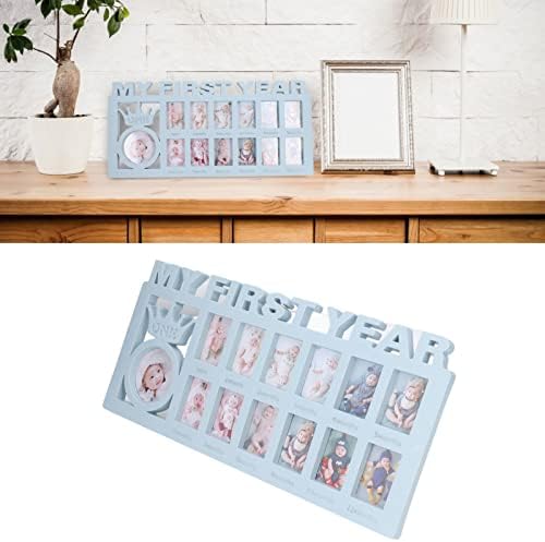 Baby Picture Frame 12 Month Milestone Keepsake Blue