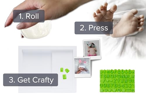 Baby Mushroom Hand Footprint Frame Kit White
