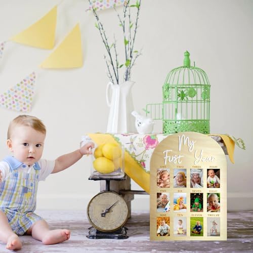 Hongpar One Year Birthday Wooden Photo Board