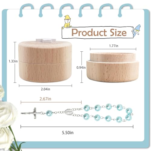 TBTFW My First Rosary Baptism Keepsake Box for Boys
