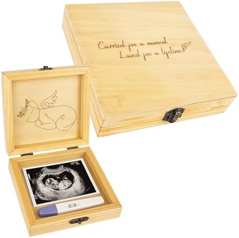 BeeGreeny Miscarriage Memory Box - Wooden Keepsake for Baby Loss