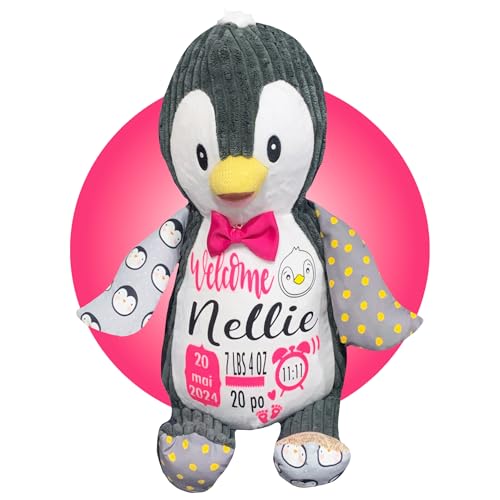 Personalized Baby Stats Penguin Plushie - Birth Announcement Keepsake 1