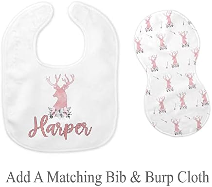 Personalized Baby Deer Blanket for Girls with Name