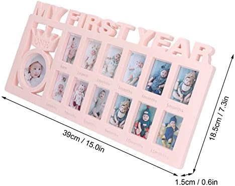 Baby Picture Frame for First Twelve Months Milestones Pink