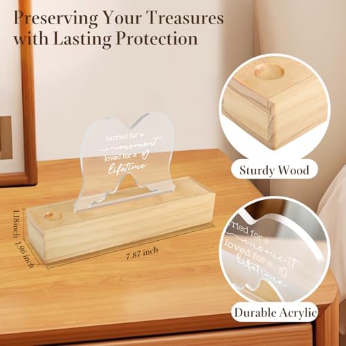 Ceiner Wooden Pregnancy Test Keepsake Box with Angel Wings Ornament