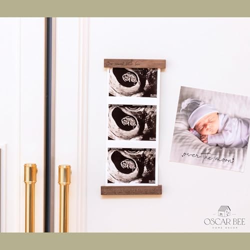 Oscar Bee Sonogram Frame Walnut Magnetic Ultrasound Keepake