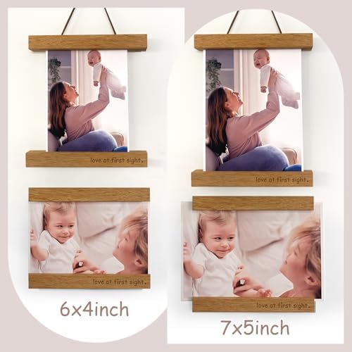 Zyeco Magnetic Ultrasound Photo Frame Wooden Keepsake Display