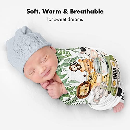 Personalized Safari Baby Blanket with Custom Name