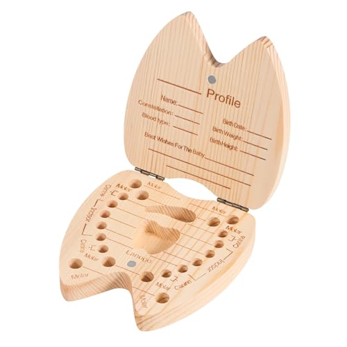 Annhua Wooden Baby Tooth Keepsake Box for Kids