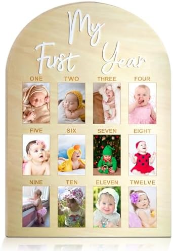 Hongpar One Year Birthday Wooden Photo Board