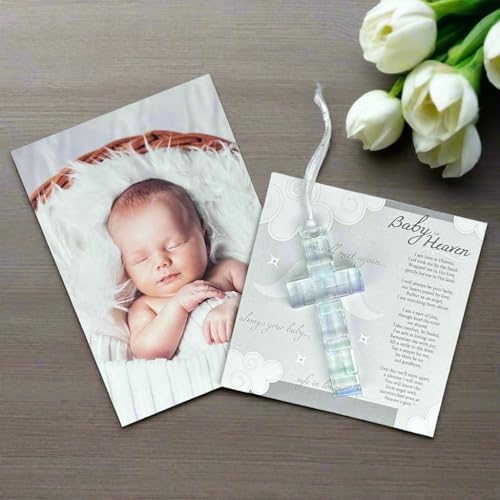 Baby in Heaven Clear Mosaic Handmade Cross - Infant Loss Sympathy Gift