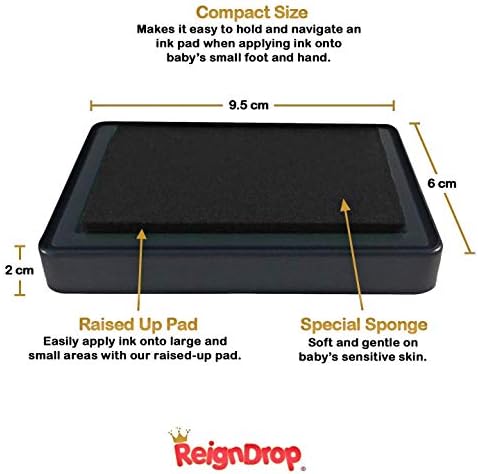 ReignDrop Ink Pad for Baby Footprint and Handprint - Dark Blue
