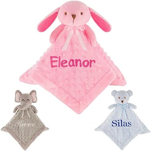 Personalized Baby Blanket Lovey with Custom Embroidered Name - Soft and Comfy Security Blanket