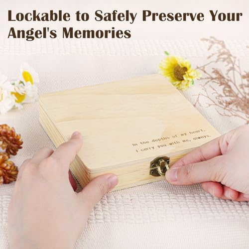 Ceiner Wooden Angel Baby Keepsake Box with Storage