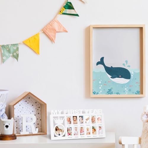 Eorbow Newborn Baby Growth Frame with 13 Photo Inserts