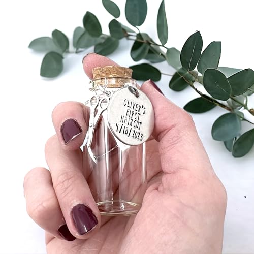 First Haircut Keepsake Jar with Date and Scissors Charm